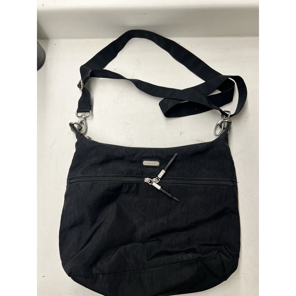 Baggallini Boulevard Laptop Tote Bag Black w/Handles/Crossbody Strap Pockets